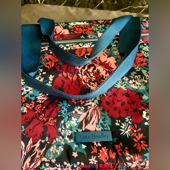 Vera Bradley Triple Slim Laptop Case Cabbage Rose Cabernet - Picture 9 of 11